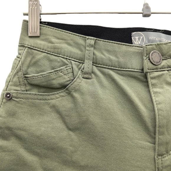 NEW WIT & WISDOM 'Ab'solution Green Mid-Ris. Stretch Twill Shorts Sz 2 NWOT 0023 - Picture 10 of 11